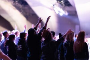 People enjoying an event