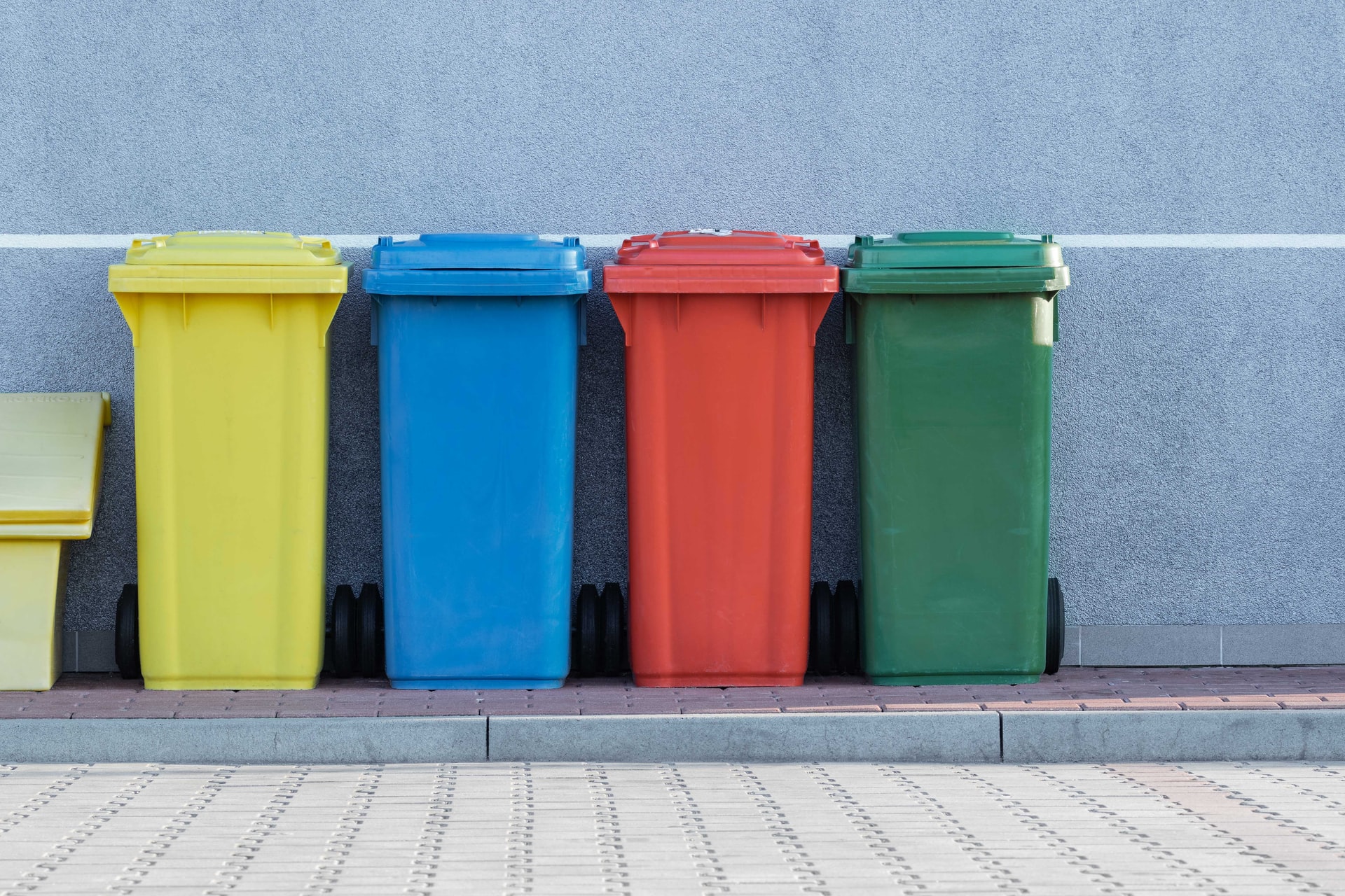 Colourful recycling bins